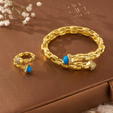 Katrina Link Bangle Bracelet & Ring Set