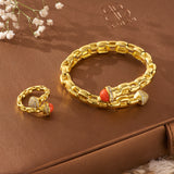 Katrina Link Bangle Bracelet & Ring Set