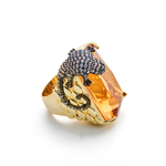 Lucky Gekko Goddess Cocktail Ring - Bansri Design