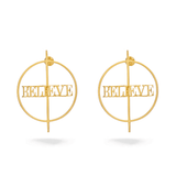 Personalized Name & Arrow Hoop Earrings - Bansri Mehta Design