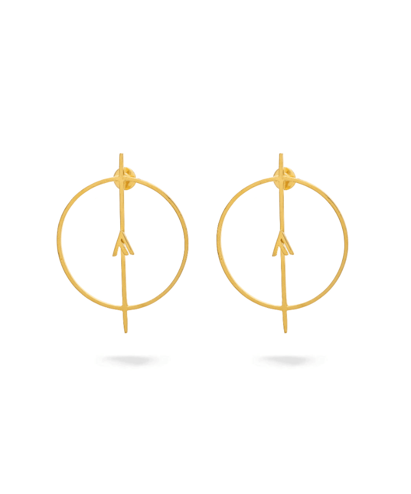 Personalized Name & Arrow Hoop Earrings - Bansri Mehta Design