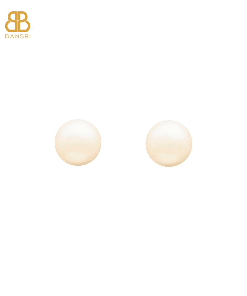 16mm Button Mother of Pearl Stud Earrings - Bansri Mehta Design