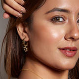 Crystal Heart Drop Down Earrings