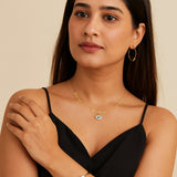 Personalized Trio Name Evil Eye Charm Layered Necklace