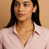 Sideway Big Initial 18k Gold Plated A-Z Pendant Necklace