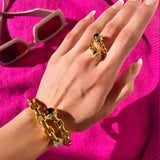Katrina Link Bangle Bracelet & Ring Set
