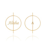 Personalized Name & Arrow Hoop Earrings - Bansri Mehta Design
