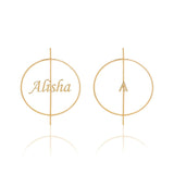 Personalized Name & Arrow Hoop Earrings - Bansri Mehta Design