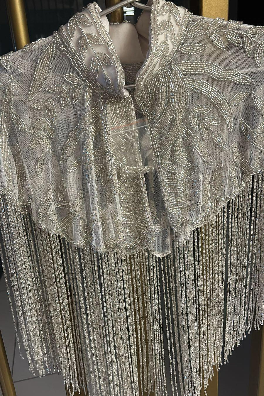 Gleaming Bisou Cape with Tassels - Bansri Mehta Design