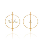 Personalized Name & Arrow Hoop Earrings - Bansri Mehta Design