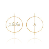 Personalized Name & Arrow Hoop Earrings - Bansri Mehta Design