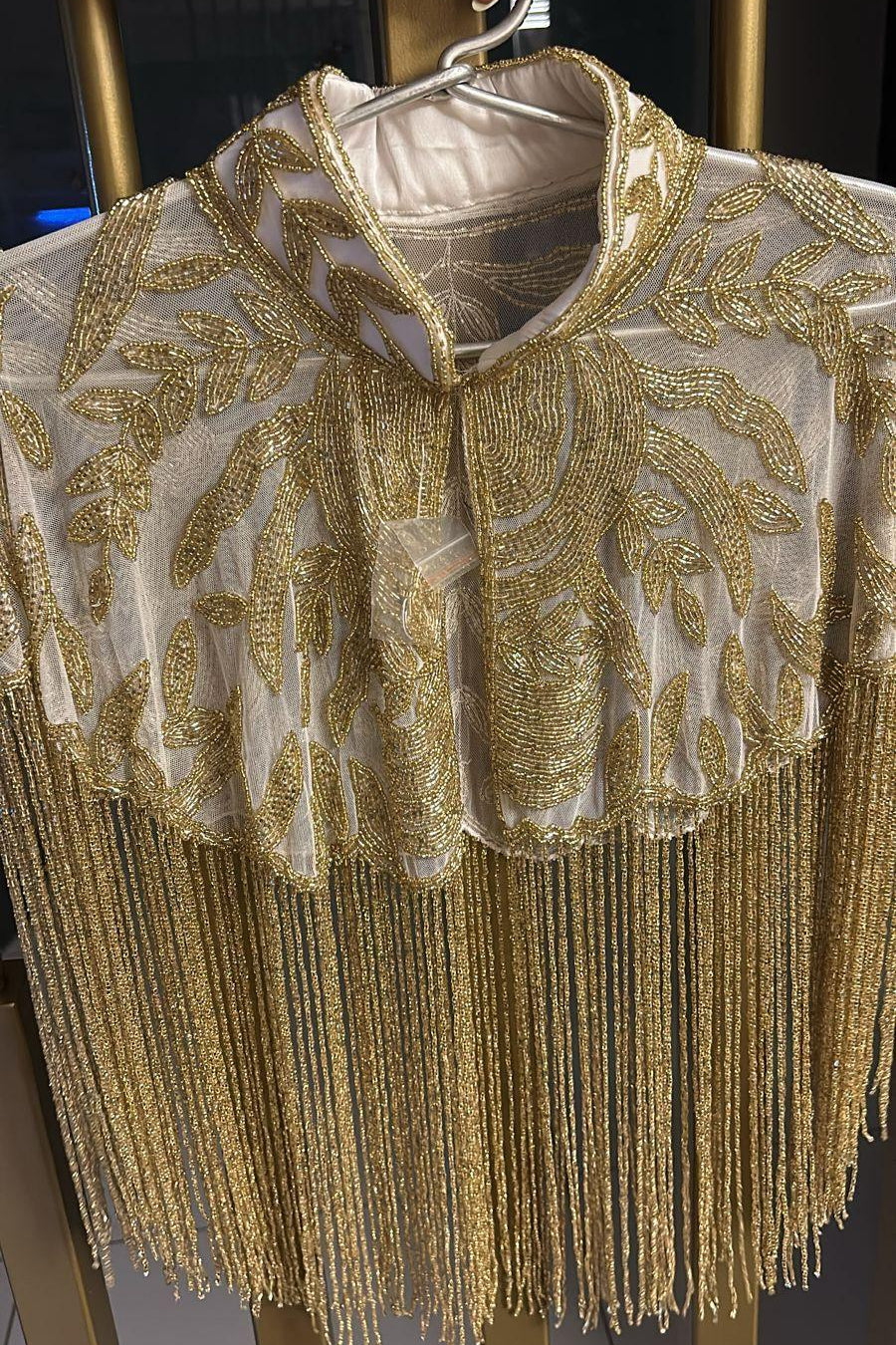 Gleaming Bisou Cape with Tassels - Bansri Mehta Design