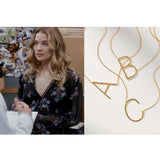 Sideway Big Initial 18k Gold Plated A-Z Pendant Necklace - Bansri Mehta Design