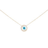 Evil Eye Mother of Pearl Disc Necklace - Bansri Mehta Design