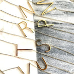 Sideway Big Initial 18k Gold Plated A-Z Pendant Necklace - Bansri Mehta Design