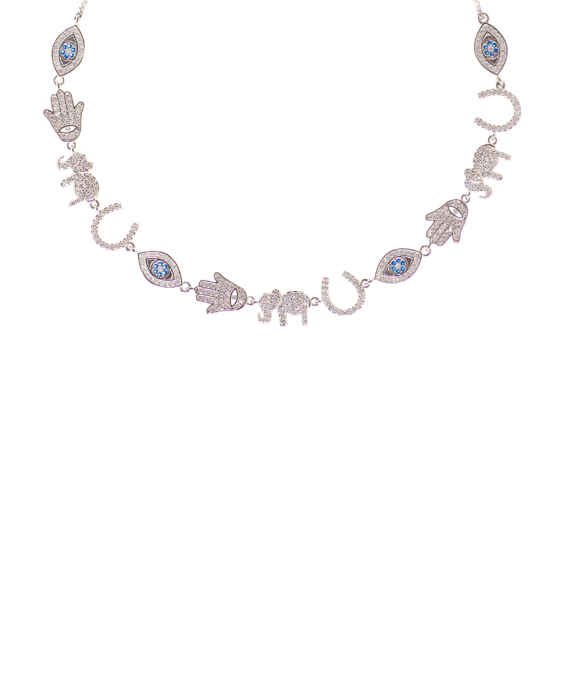 Good Luck Charms Evil Eye Adjustable Choker Necklace - Bansri Mehta Design