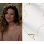 Sideway Big Initial 18k Gold Plated A-Z Pendant Necklace - Bansri Mehta Design