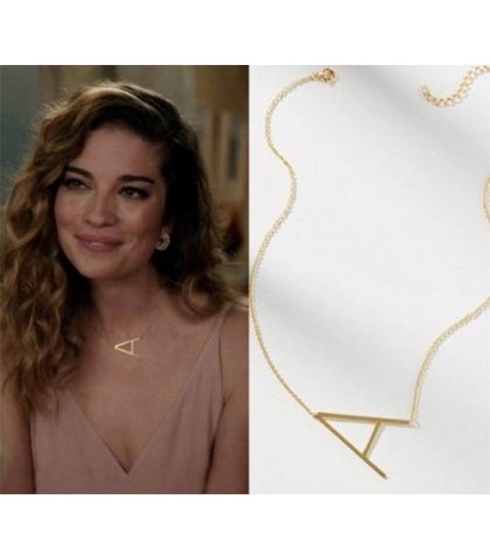 Sideway Big Initial 18k Gold Plated A-Z Pendant Necklace - Bansri Mehta Design