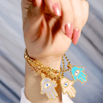 Beaded Hamsa Adjustable Bracelet - Bansri Mehta Design