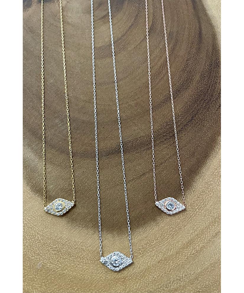 Mini Diamond Evil Eye Necklace - Bansri Mehta Design
