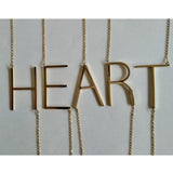 Sideway Big Initial 18k Gold Plated A-Z Pendant Necklace - Bansri Mehta Design