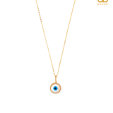 Mini Evil Eye Medallion Disc Pendant Necklace - Bansri Mehta Design