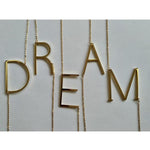 Sideway Big Initial 18k Gold Plated A-Z Pendant Necklace - Bansri Mehta Design