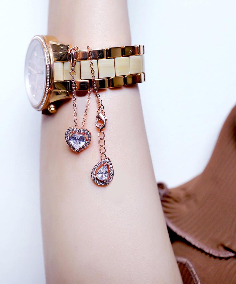Pear Shape Solitaire Watch Charm - Bansri Mehta Design