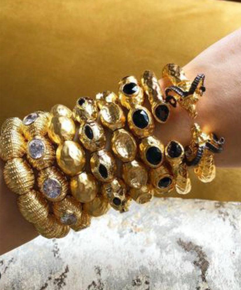 Baguette Stone Bangle Bracelet - Silver - Bansri Mehta Design