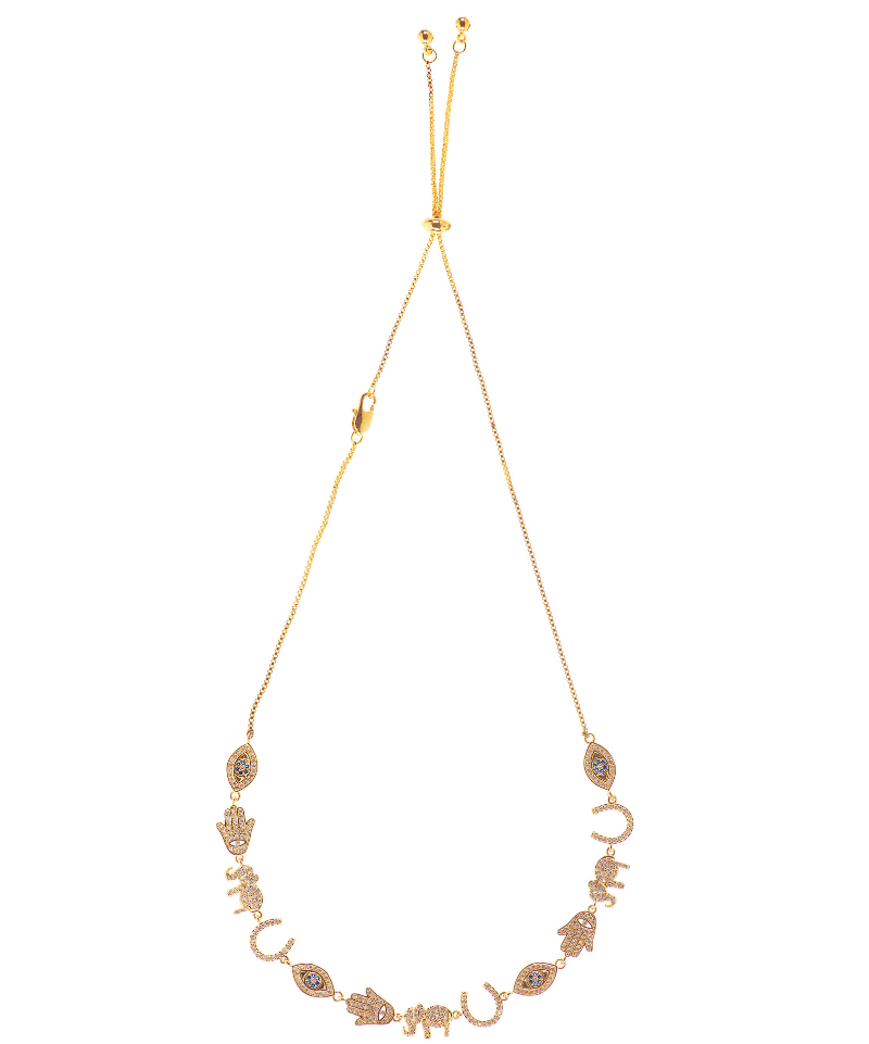Good Luck Charms Evil Eye Adjustable Choker Necklace - Bansri Mehta Design