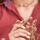 Panther Double Headed Cuban Link Choker Adjustable Necklace - Bansri Mehta Design