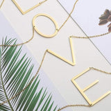 Sideway Big Initial 18k Gold Plated A-Z Pendant Necklace - Bansri Mehta Design