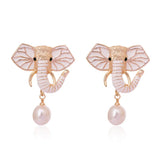 White Elepha Earrings - Bansri Mehta Design