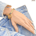 Gold Link Toggle Bracelet - Bansri Mehta Design