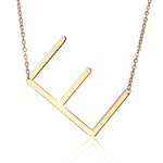 Sideway Big Initial 18k Gold Plated A-Z Pendant Necklace - Bansri Mehta Design