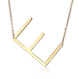 Sideway Big Initial 18k Gold Plated A-Z Pendant Necklace - Bansri Mehta Design