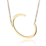 Sideway Big Initial 18k Gold Plated A-Z Pendant Necklace - Bansri Mehta Design