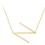 Sideway Big Initial 18k Gold Plated A-Z Pendant Necklace - Bansri Mehta Design