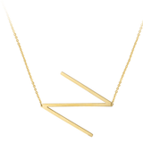 Sideway Big Initial 18k Gold Plated A-Z Pendant Necklace - Bansri Mehta Design