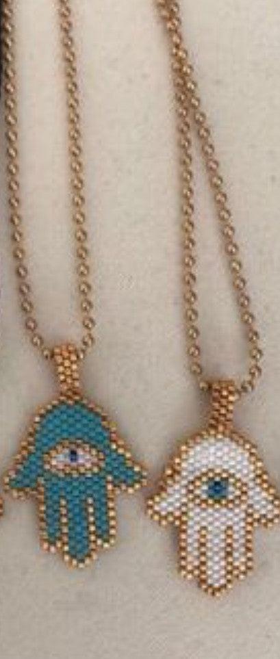 Beaded Hamsa Adjustable Bracelet - Bansri Mehta Design