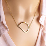 Sideway Big Initial 18k Gold Plated A-Z Pendant Necklace - Bansri Mehta Design