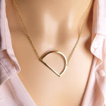 Sideway Big Initial 18k Gold Plated A-Z Pendant Necklace - Bansri Mehta Design
