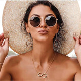 Sideway Big Initial 18k Gold Plated A-Z Pendant Necklace - Bansri Mehta Design