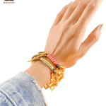 Gold Link Toggle Bracelet - Bansri Mehta Design
