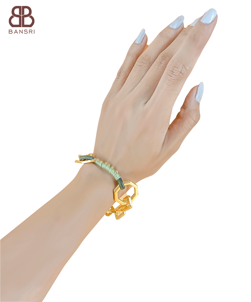Gold Link Toggle Bracelet - Bansri Mehta Design