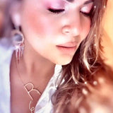 Sideway Big Initial 18k Gold Plated A-Z Pendant Necklace - Bansri Mehta Design