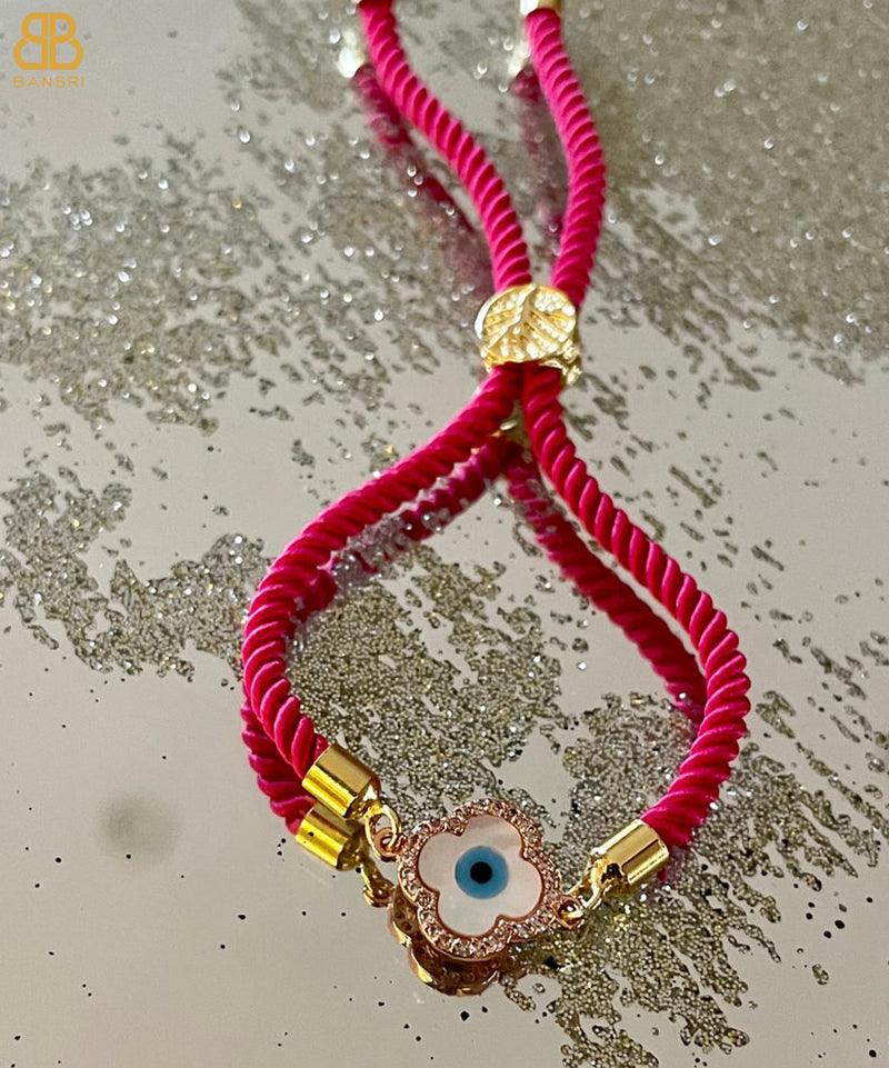 Lucky Clover Adjustable Cord Bracelet - Bansri Mehta Design
