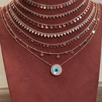 Evil Eye Mother of Pearl Disc Necklace - Bansri Mehta Design