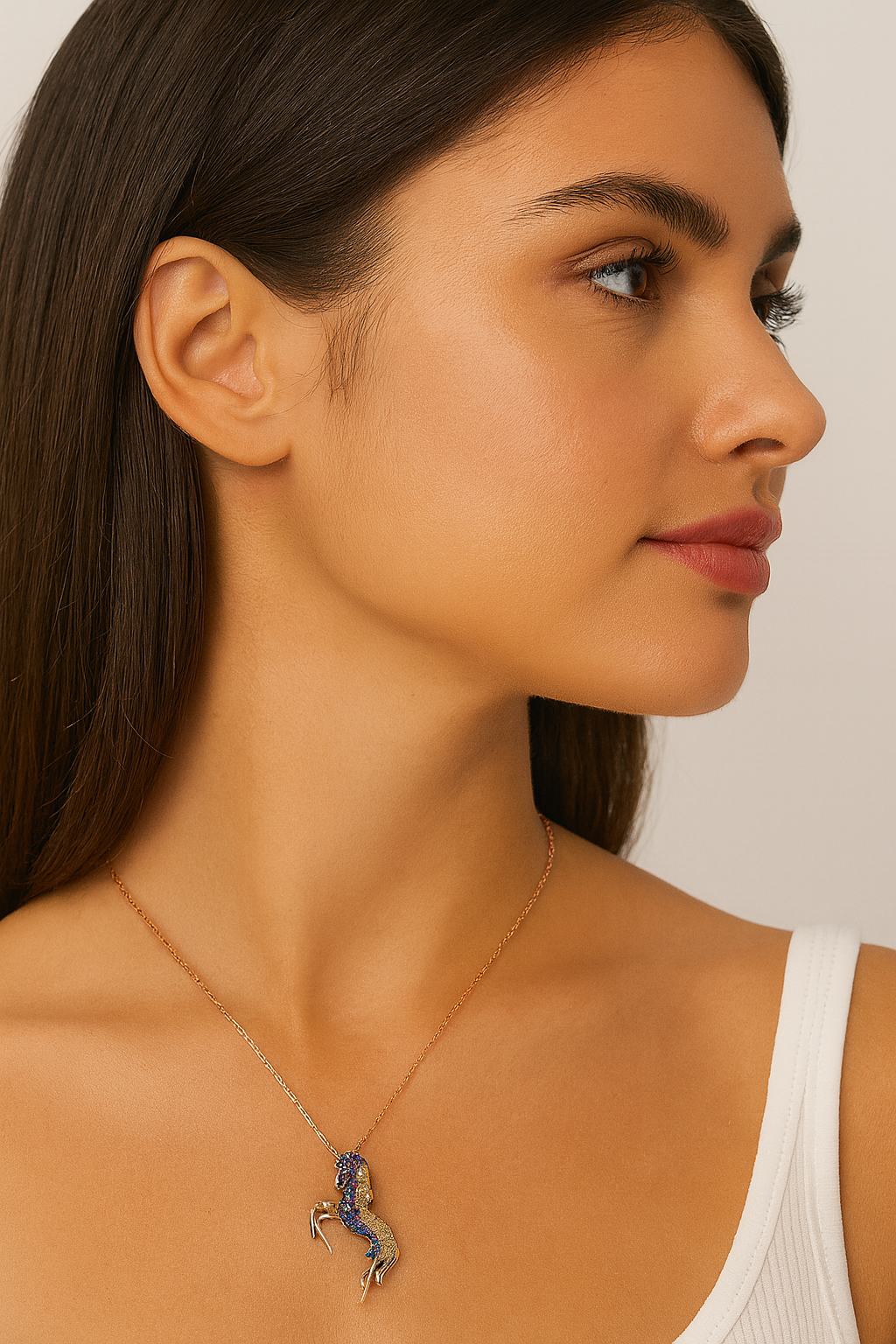 Stallion Horse Necklace with Swarovski Crystals – Timeless Elegance in Motion