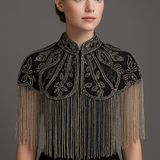 Anastelle Bejeweled Tassel Cape